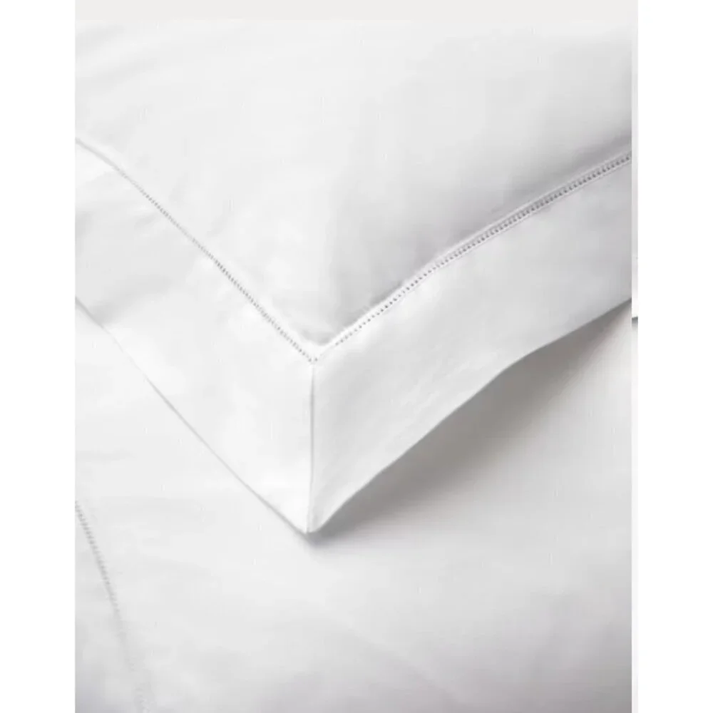 New Ralph Lauren Organic Sateen Border King Duvet Cover Parchment White